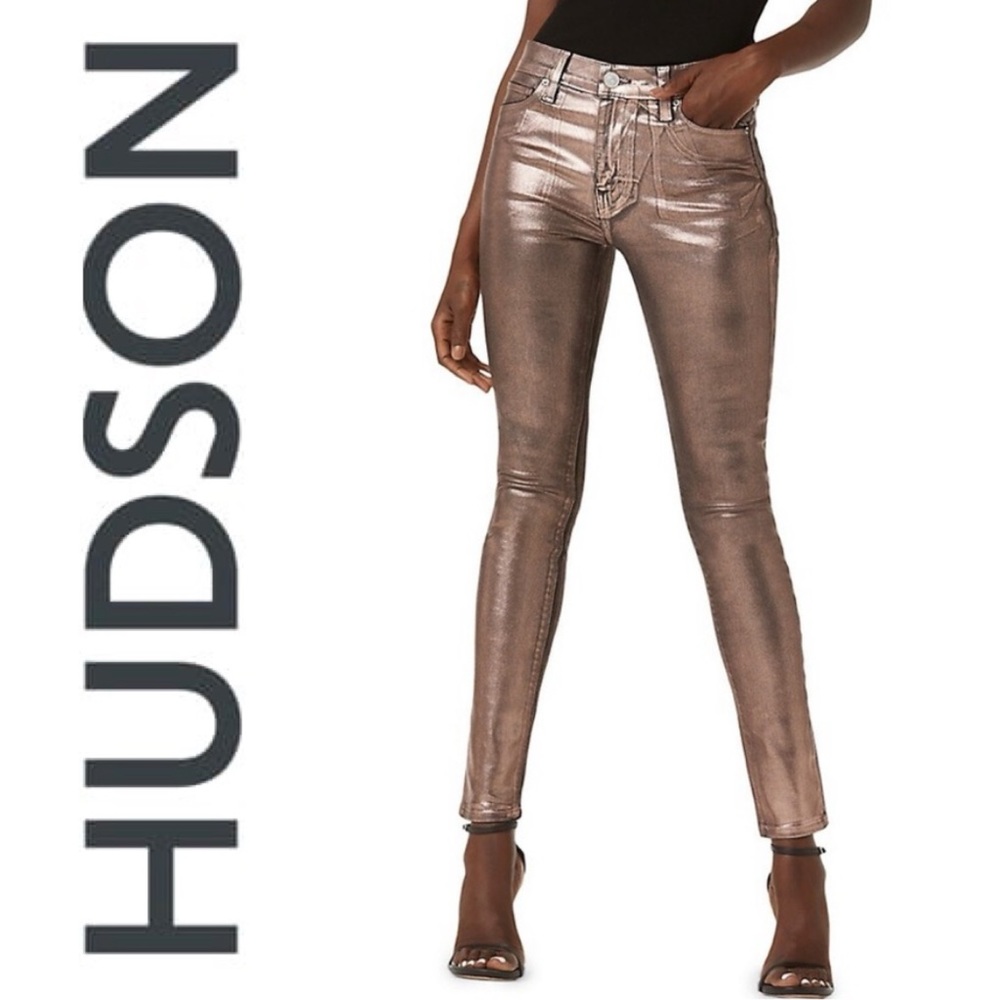 NWT Hudson Niko Super Skinny Champagne foil Size 32